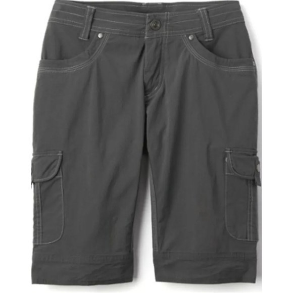 Kuhl Splash 11" Womens‎ Size 2 Grey Carbon Cargo Stretch Hiking Camping Shorts - Picture 1 of 9